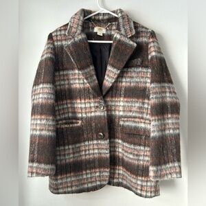 Anthropologie Maeve Oversized Brushed Plaid Shacket